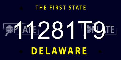 11281T9 Delaware License Plate