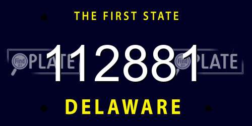 112881 Delaware License Plate