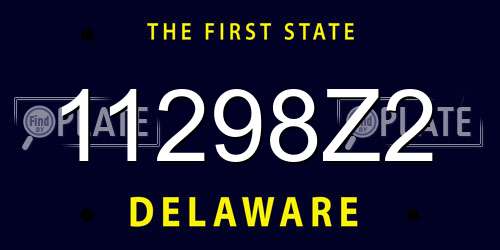 11298Z2 Delaware License Plate