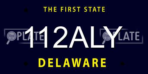 112ALY Delaware License Plate