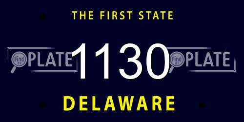 1130 Delaware License Plate