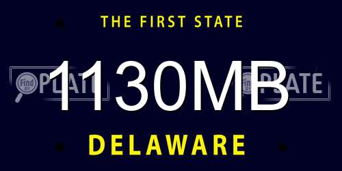 1130MB Delaware License Plate