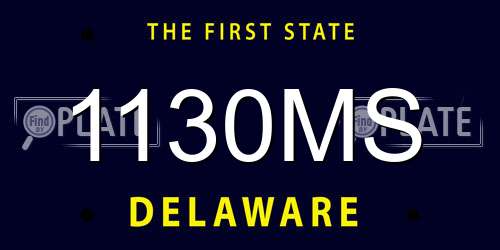 1130MS Delaware License Plate