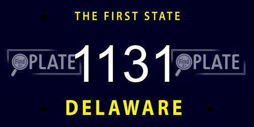 1131 Delaware License Plate