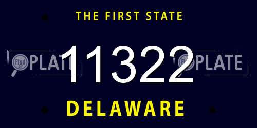 11322 Delaware License Plate