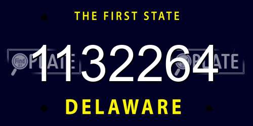1132264 Delaware License Plate