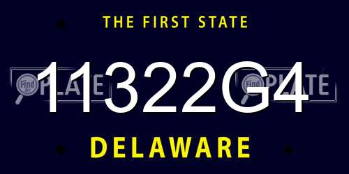 11322G4 Delaware License Plate