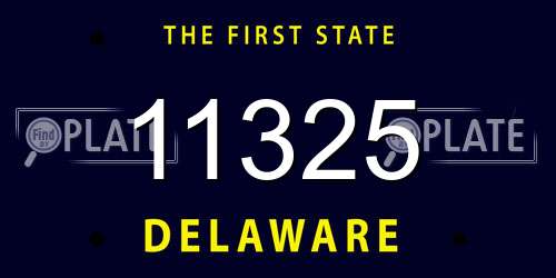 11325 Delaware License Plate
