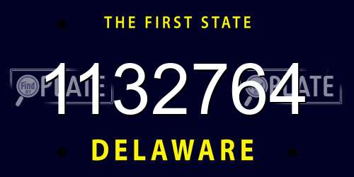 1132764 Delaware License Plate