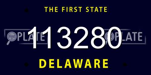 113280 Delaware License Plate