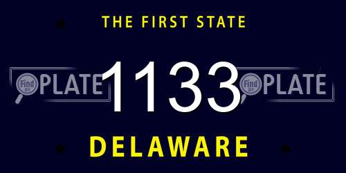 1133 Delaware License Plate