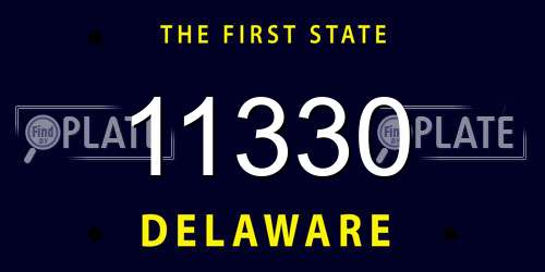 11330 Delaware License Plate