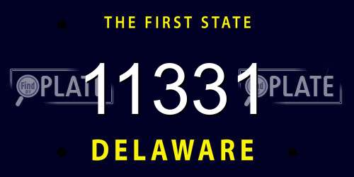 11331 Delaware License Plate