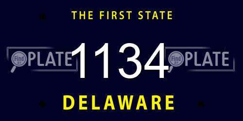 1134 Delaware License Plate