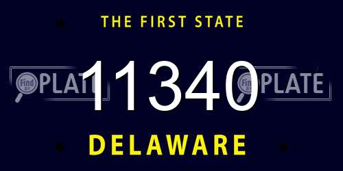 11340 Delaware License Plate