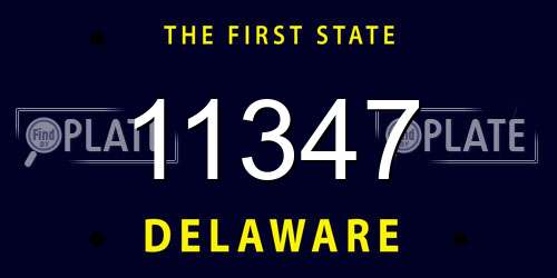11347 Delaware License Plate