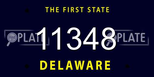 11348 Delaware License Plate