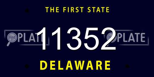 11352 Delaware License Plate