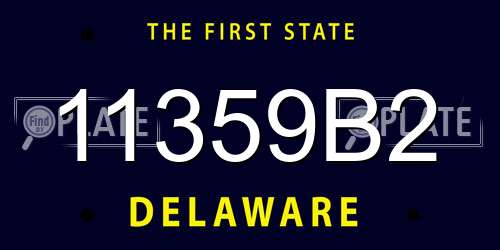 11359B2 Delaware License Plate
