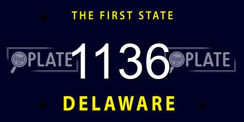 1136 Delaware License Plate