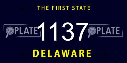 1137 Delaware License Plate