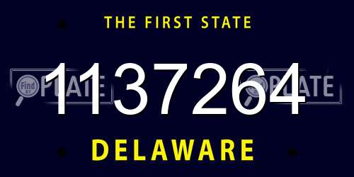 1137264 Delaware License Plate
