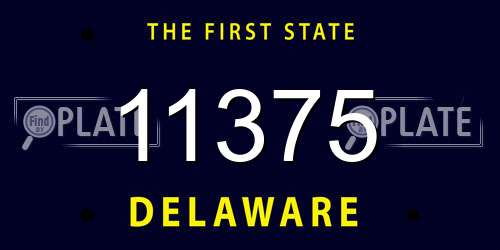 11375 Delaware License Plate