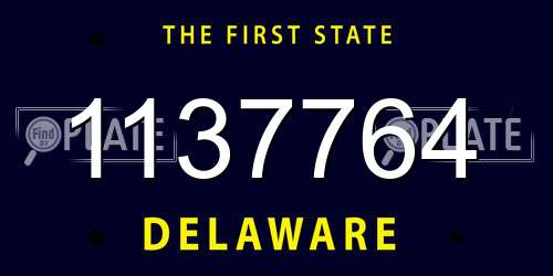 1137764 Delaware License Plate