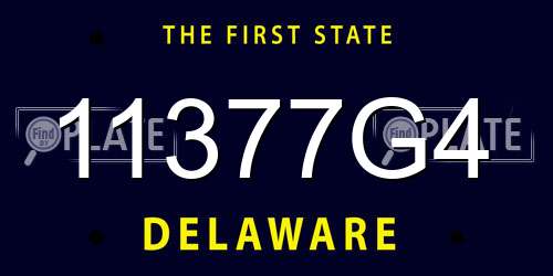 11377G4 Delaware License Plate