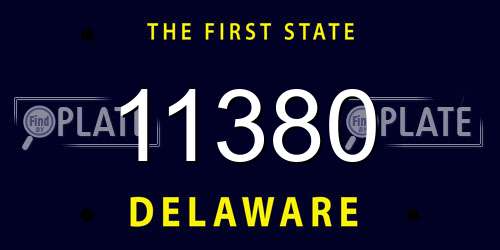11380 Delaware License Plate