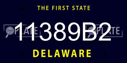 11389B2 Delaware License Plate