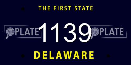 1139 Delaware License Plate