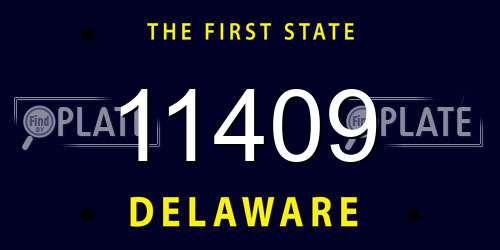 11409 Delaware License Plate