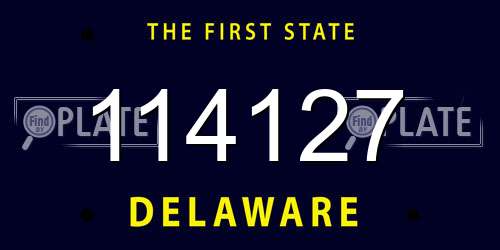 114127 Delaware License Plate