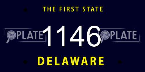 1146 Delaware License Plate