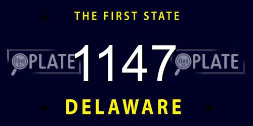 1147 Delaware License Plate