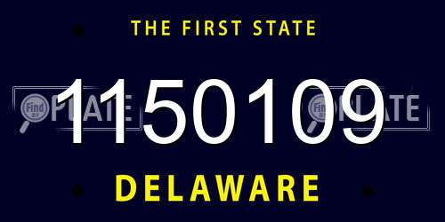 1150109 Delaware License Plate
