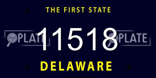 11518 Delaware License Plate