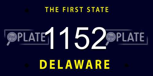 1152 Delaware License Plate