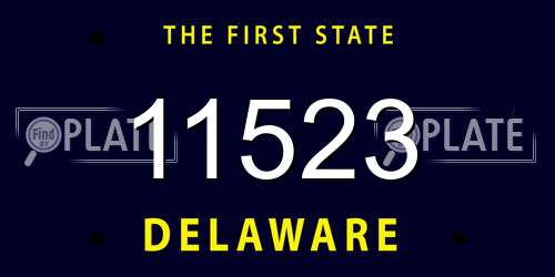 11523 Delaware License Plate