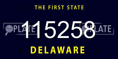 115258 Delaware License Plate