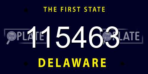 115463 Delaware License Plate
