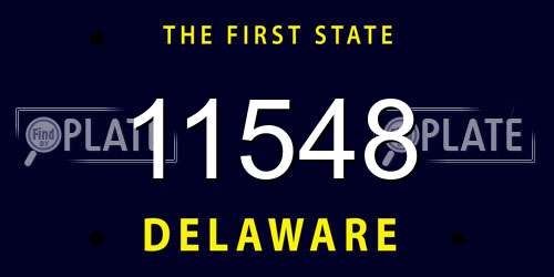 11548 Delaware License Plate
