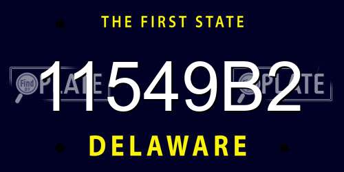 11549B2 Delaware License Plate
