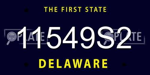 11549S2 Delaware License Plate