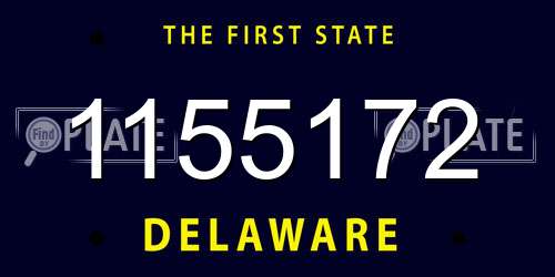 1155172 Delaware License Plate
