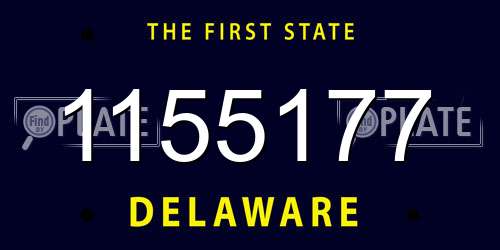 1155177 Delaware License Plate