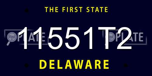 11551T2 Delaware License Plate