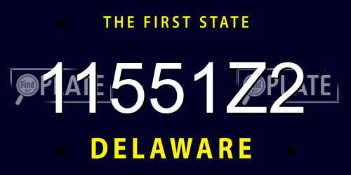 11551Z2 Delaware License Plate