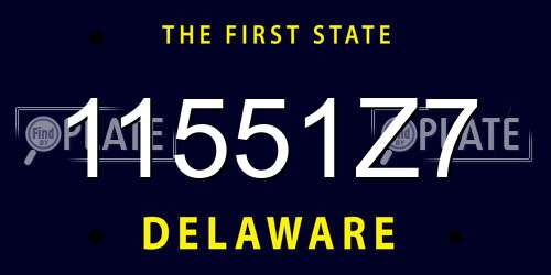 11551Z7 Delaware License Plate